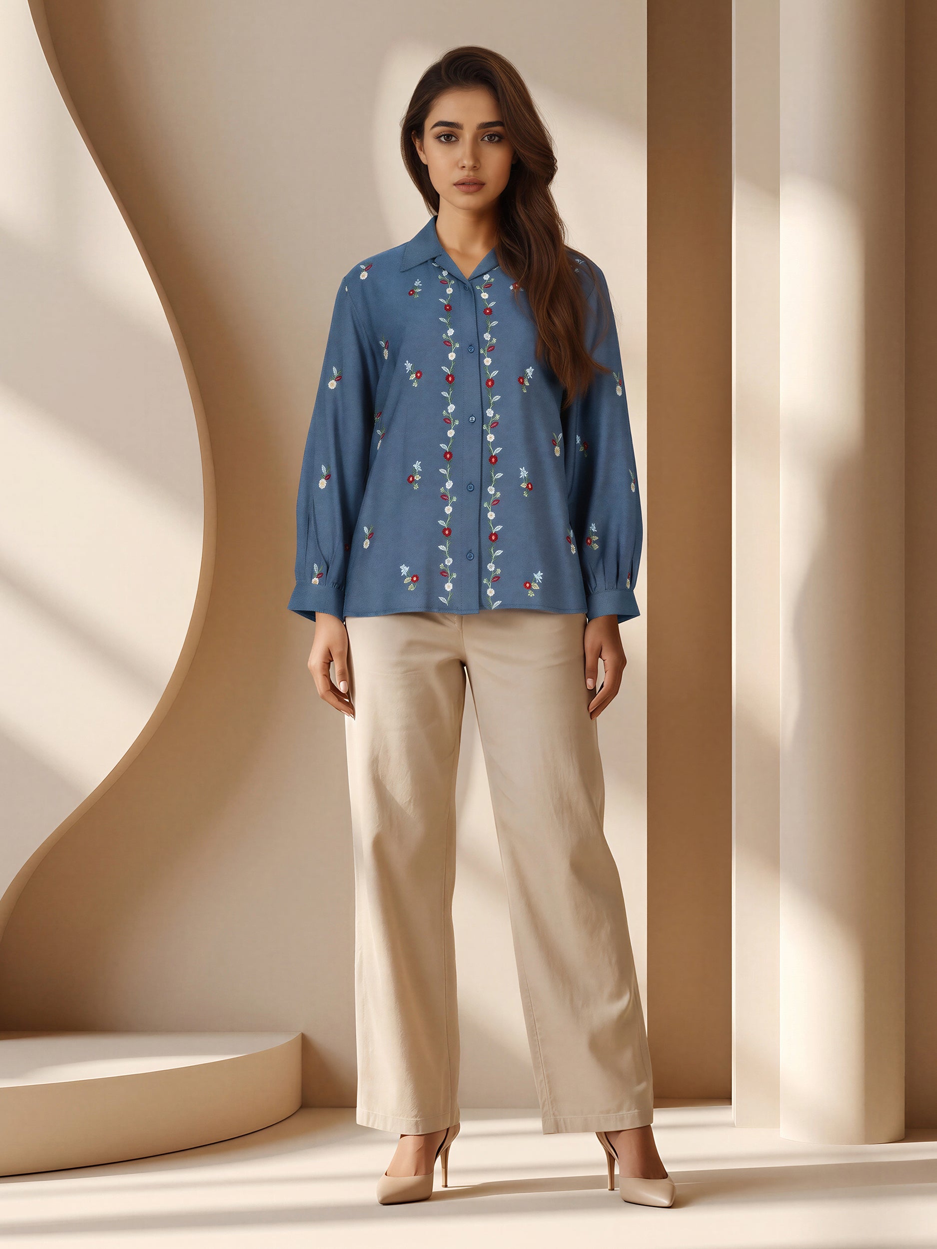 Collared Shirt- Embroidered
