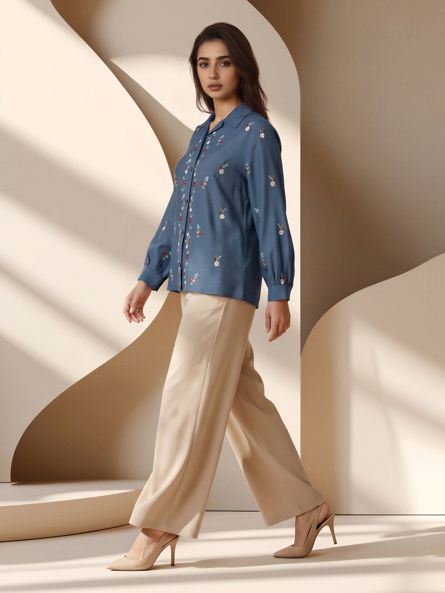 Collared Shirt- Embroidered