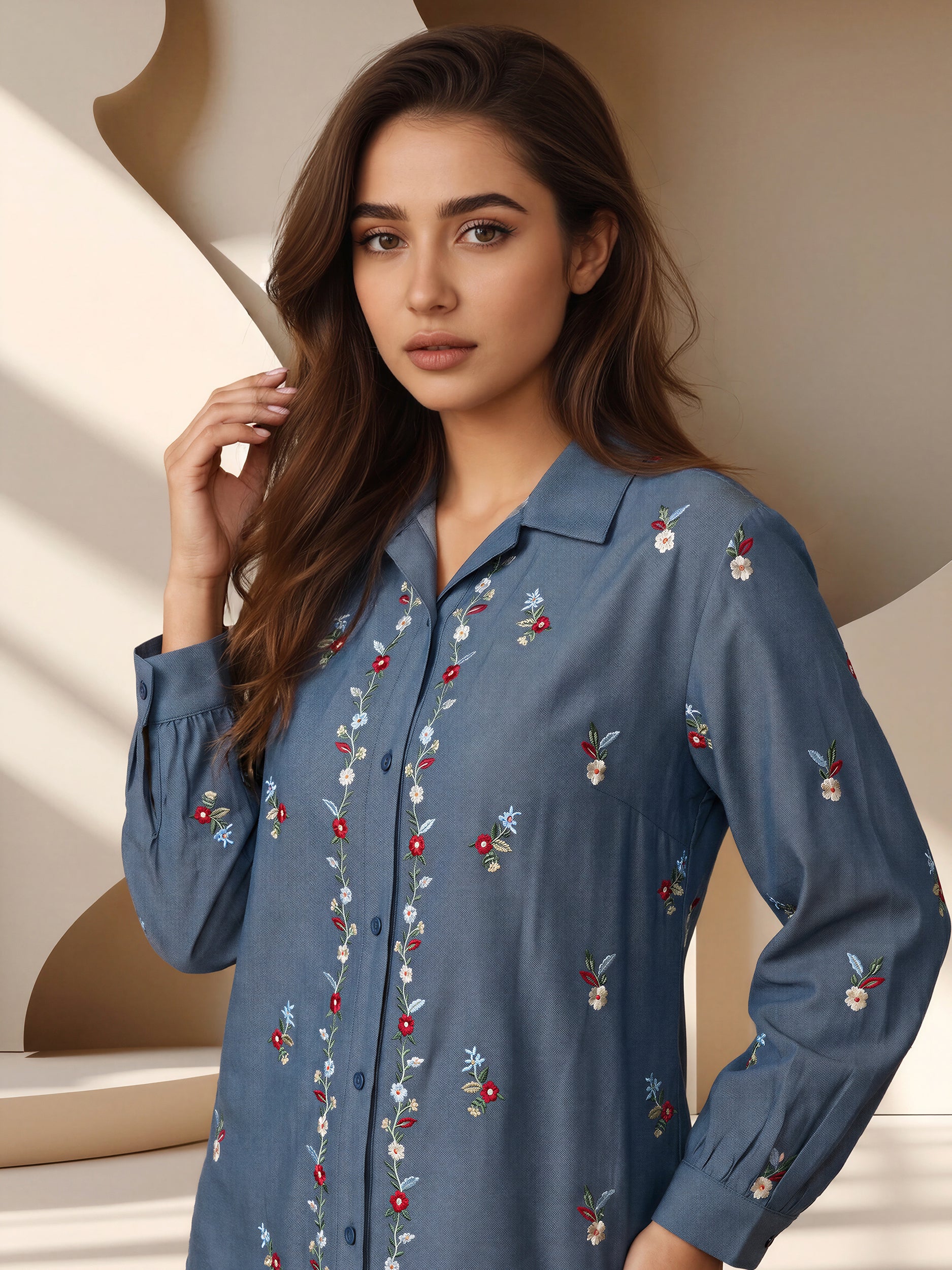 Collared Shirt- Embroidered