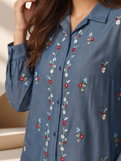 Collared Shirt- Embroidered