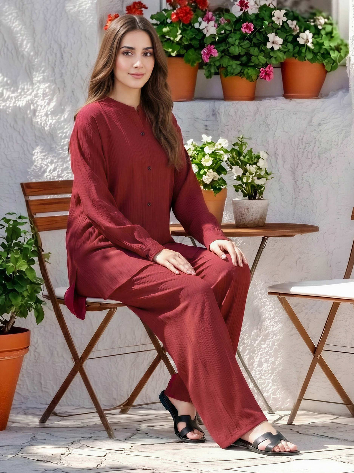 Polyester Viscose Co-ord Set