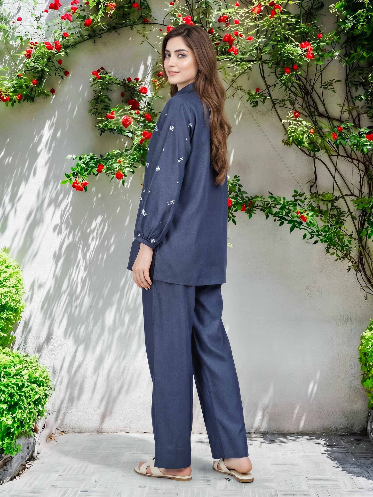 Denim Co-ord Set- Embroidered