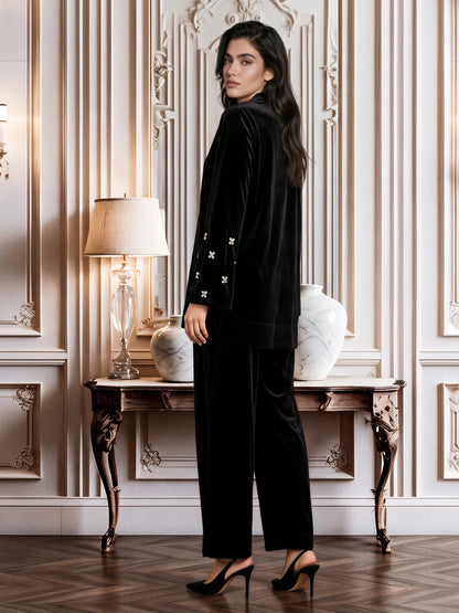 Velour Co-ord Set- Embellished