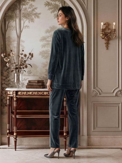 Velour Co-ord Set- Embellished