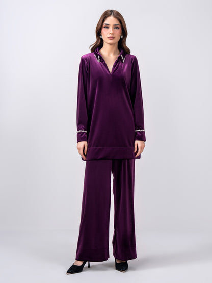 Velour Co-ord Set- Embellished