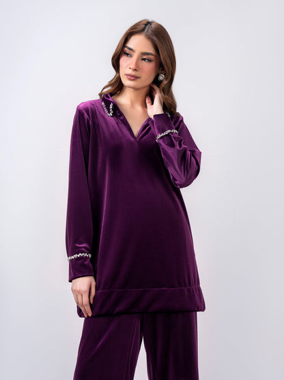 Velour Co-ord Set- Embellished