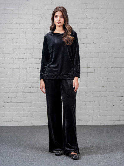 Velour Co-ord Set- Embellished