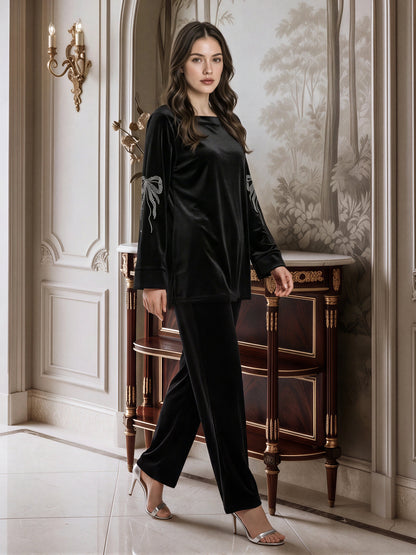 Velour Co-ord Set- Embellished