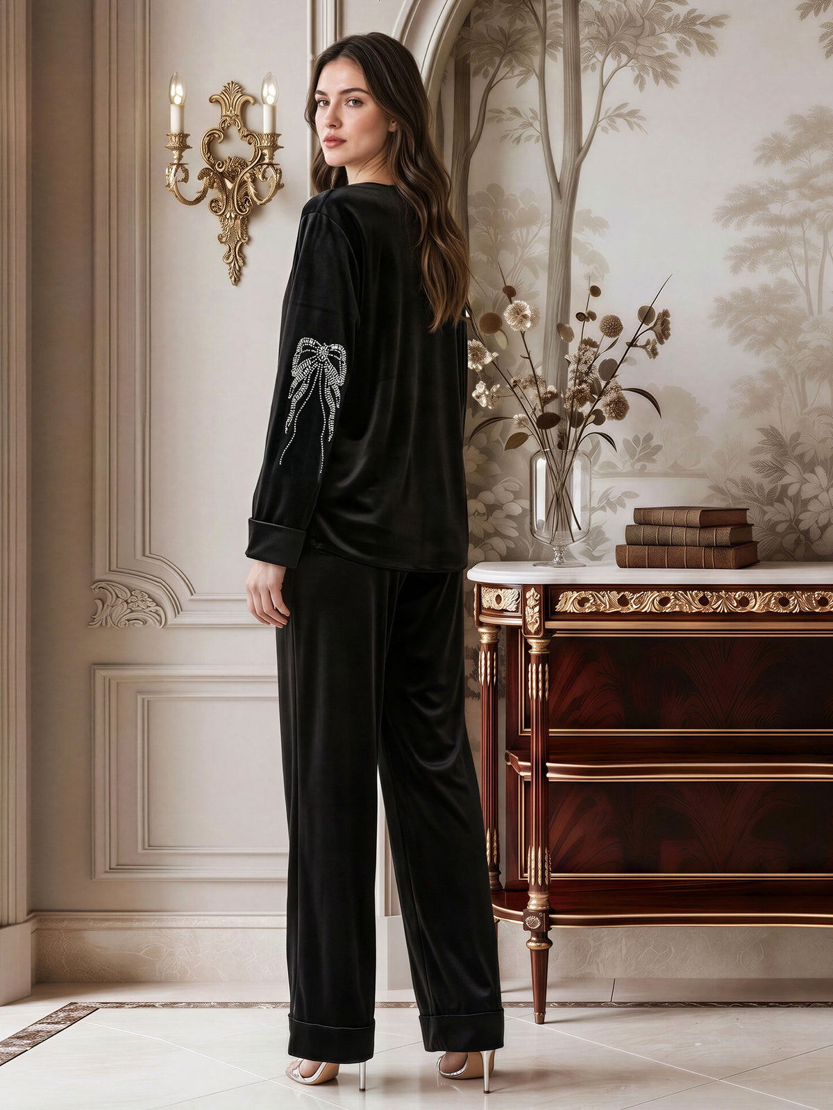 Velour Co-ord Set- Embellished