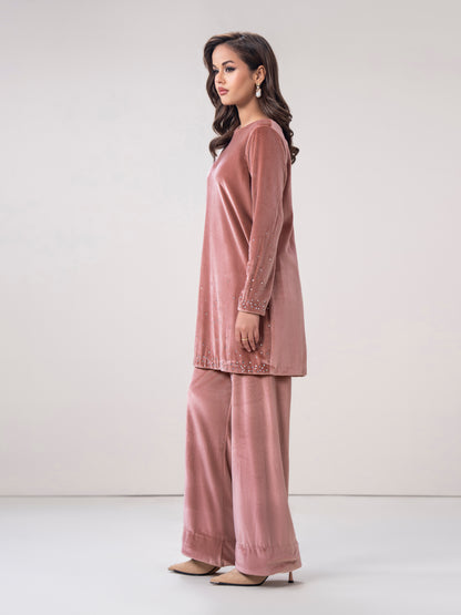 Velour Co-ord Set- Embroidered