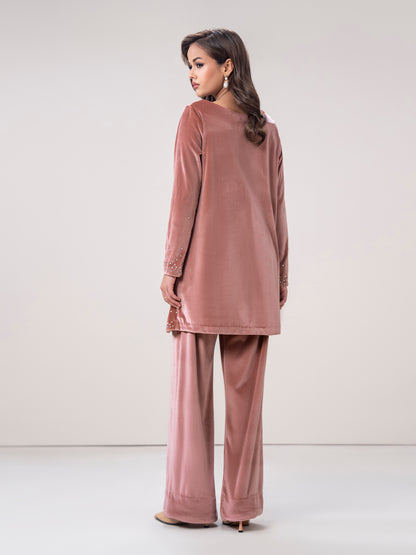 Velour Co-ord Set- Embroidered
