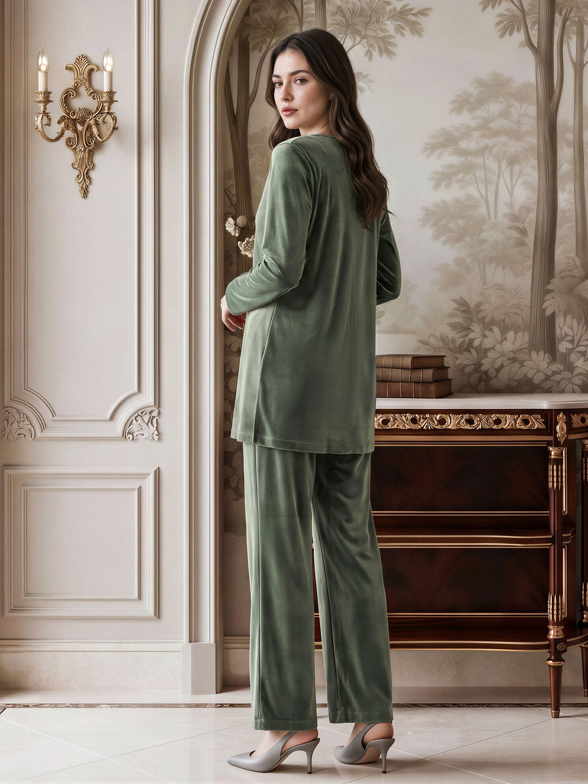 Velour Co-ord Set- Embellished