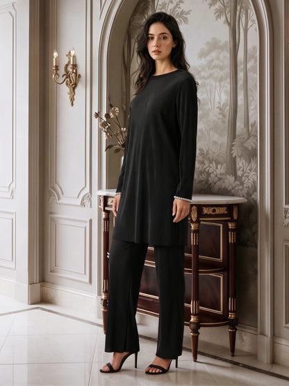 Velour Shimmer Co-ord- Embellished