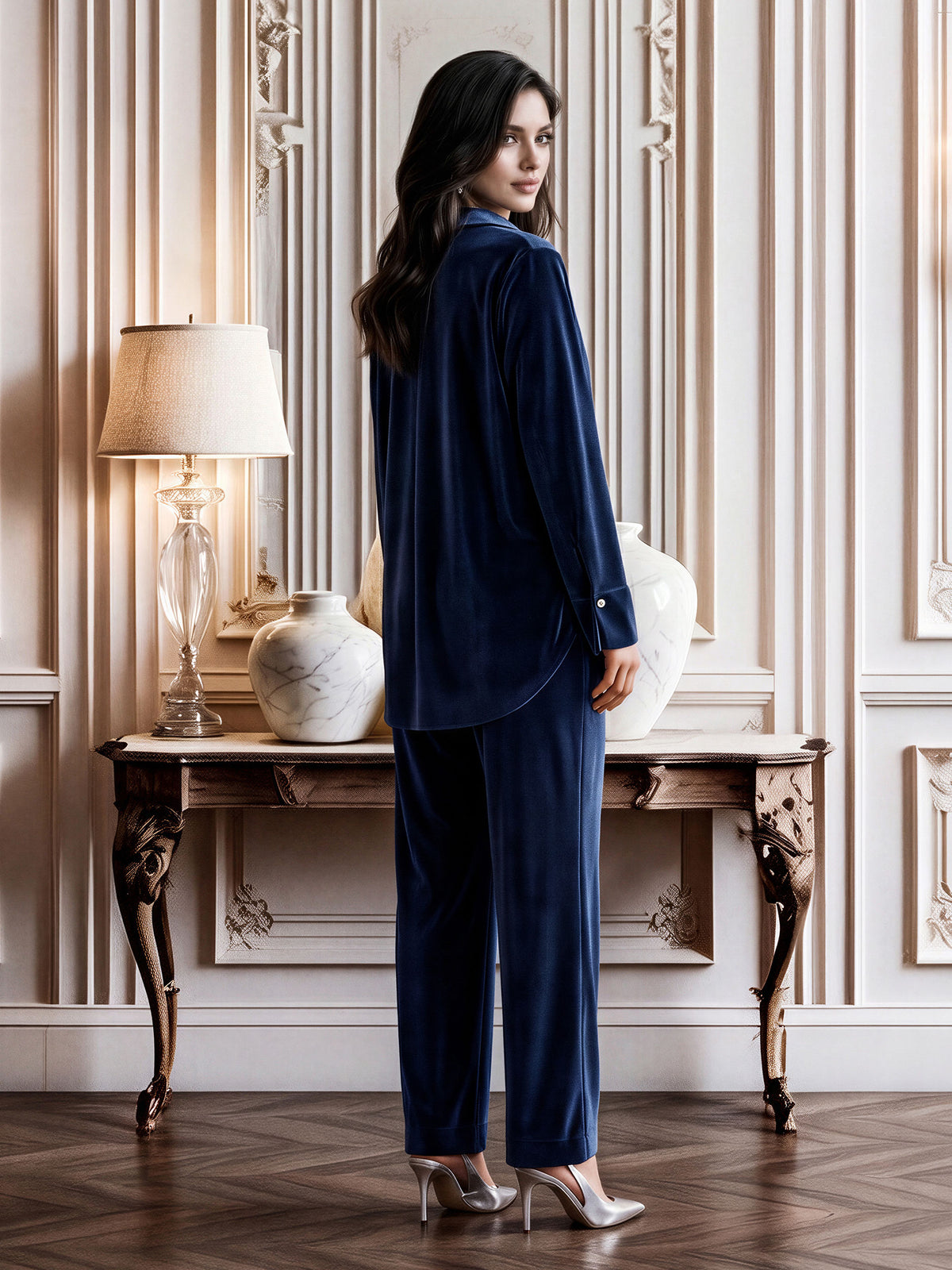 Velour Shimmer Drop Corner Co-ord