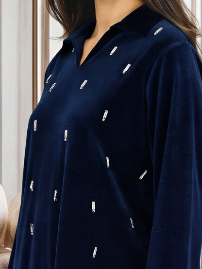 Velour Shimmer Drop Corner Co-ord