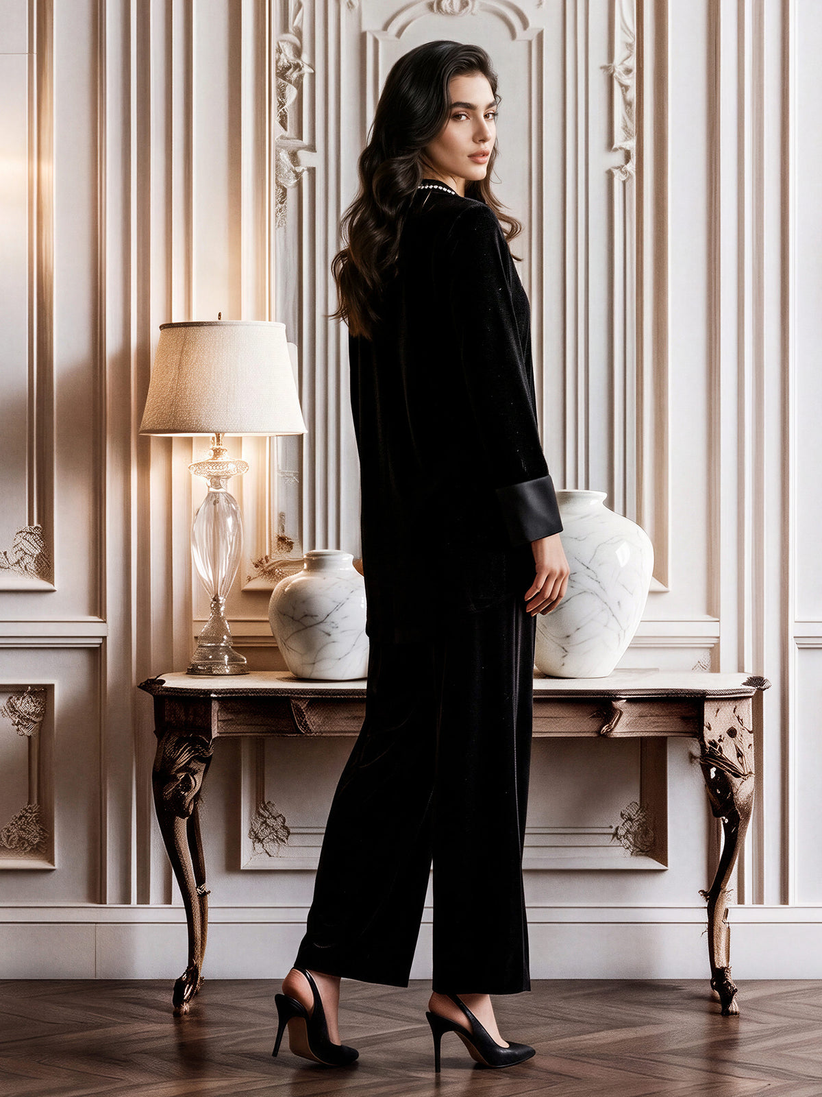 Velour Shimmer Co-ord- Embellished