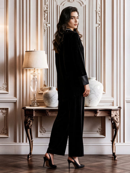Velour Shimmer Co-ord- Embellished