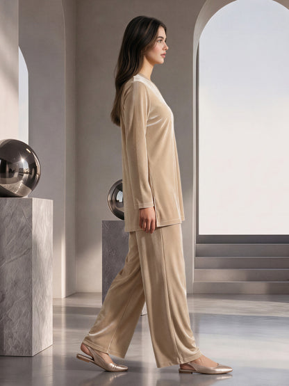 Velour Shimmer Co-ord- Embellished