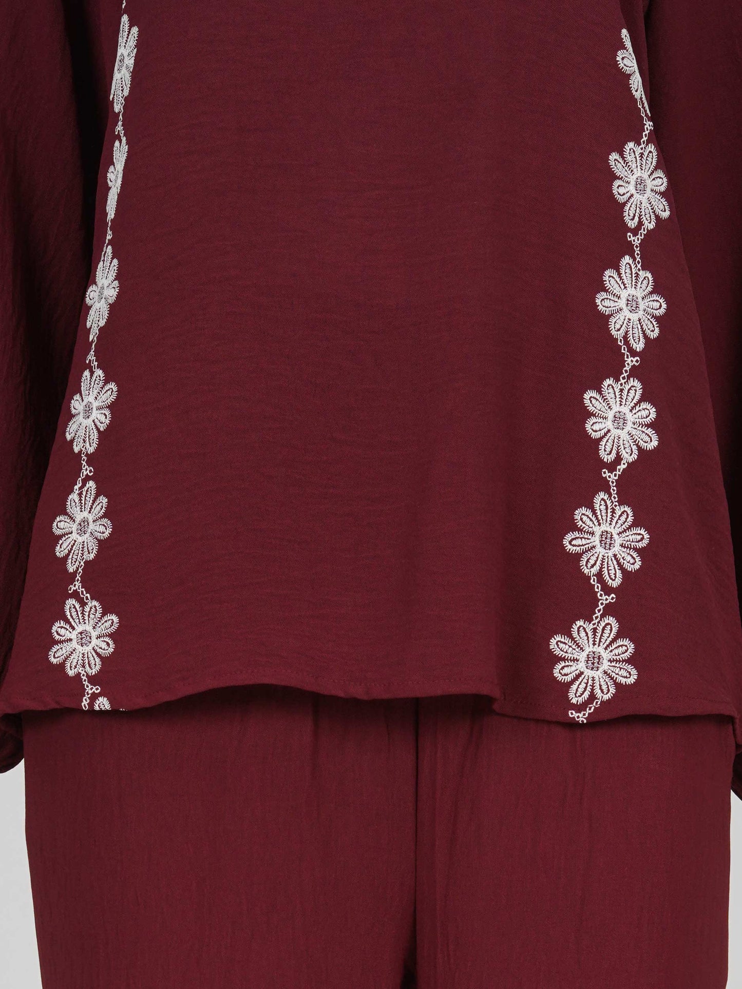 Textured Cotton Co-ord Set- Embroidered
