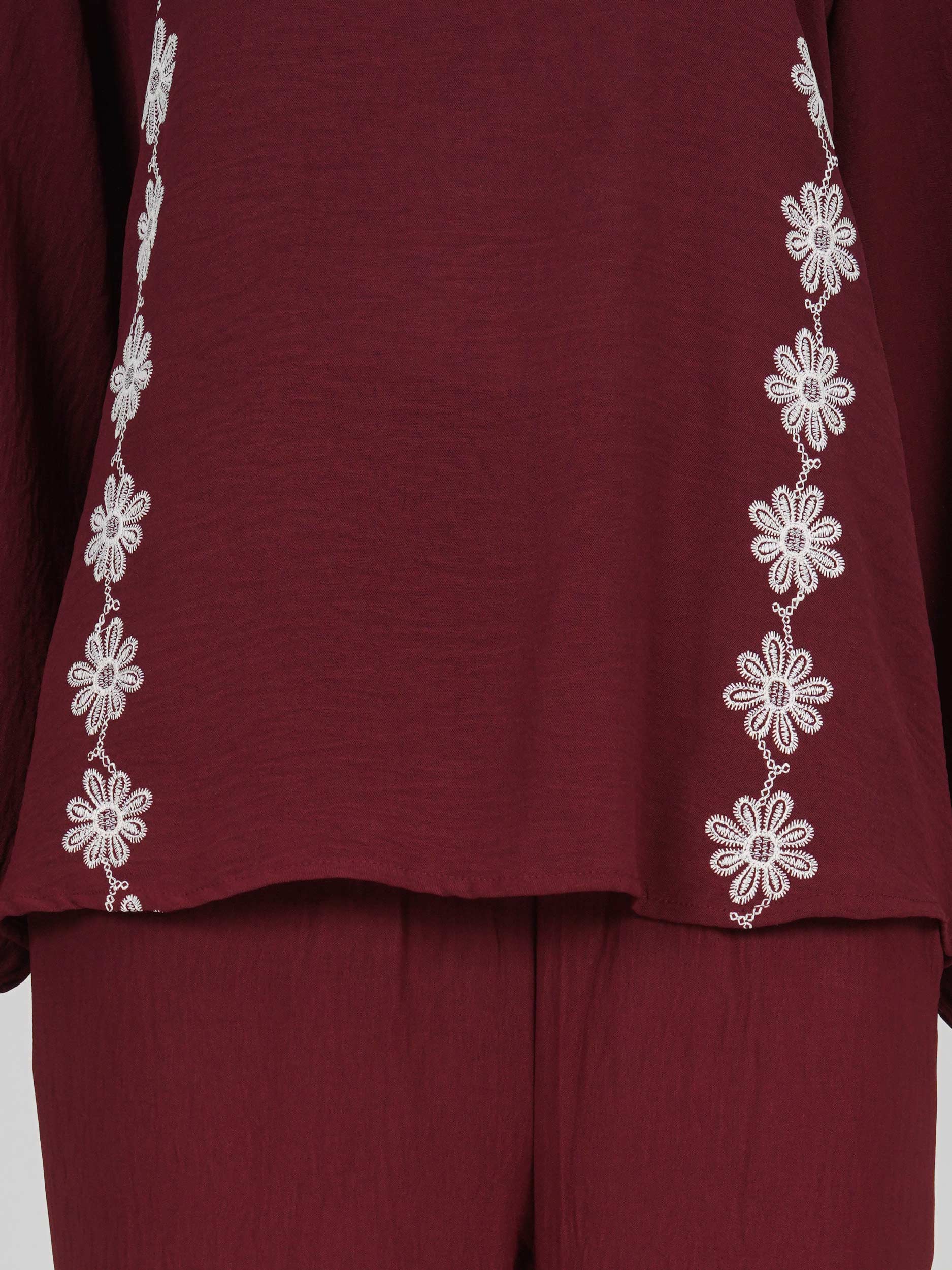 Textured Cotton Co-ord Set- Embroidered