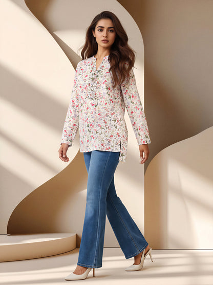 Floral Cuffed Top