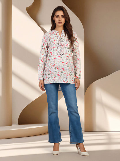 Floral Cuffed Top