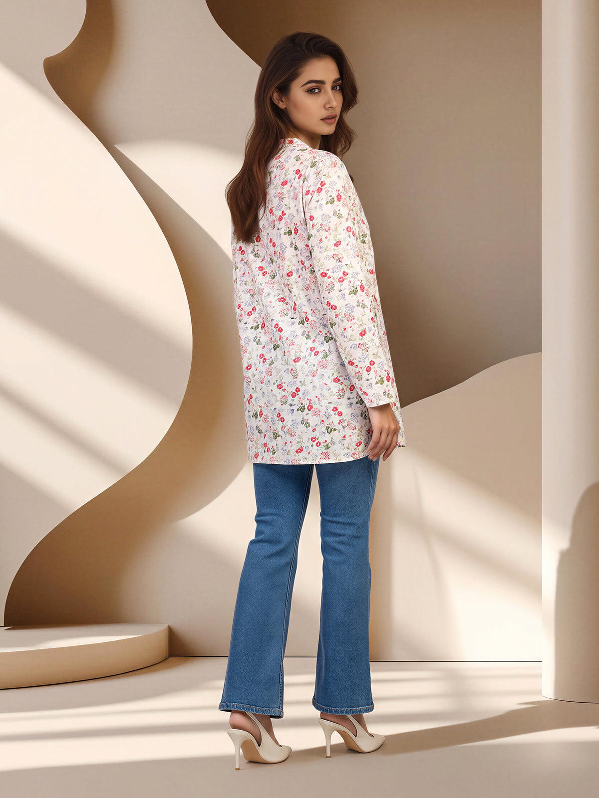 Floral Cuffed Top