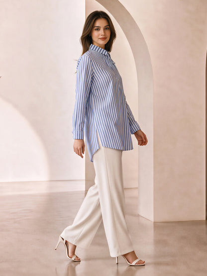 Striped Collar Top