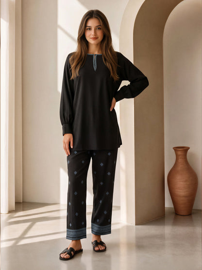 Viscose Co-ord Set- Embroidered