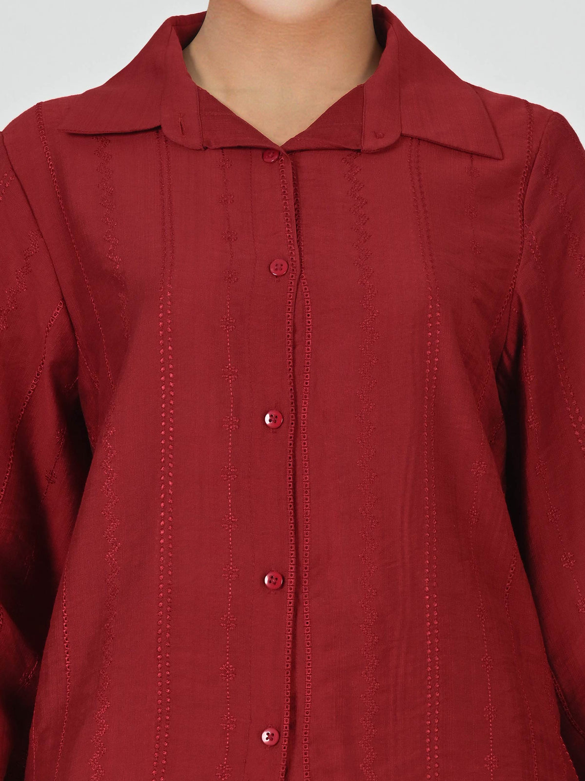 Button Down Co-ord Set- Embroidered