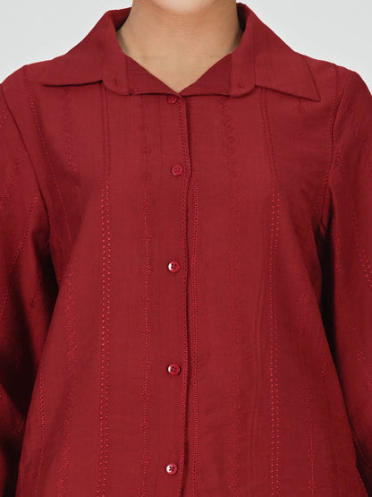 Button Down Co-ord Set- Embroidered