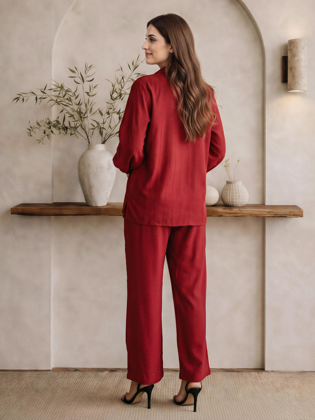Button Down Co-ord Set- Embroidered