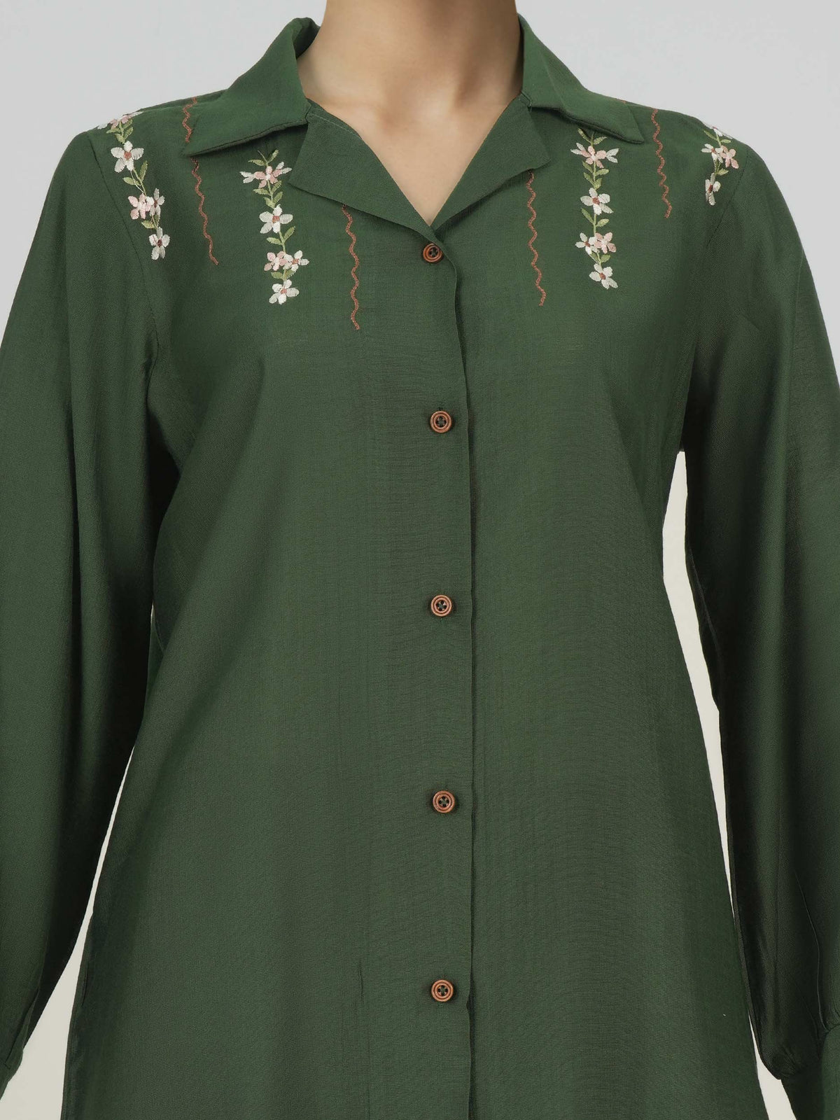 Polyester Viscose Co-ord Set- Embroidered