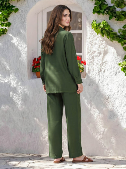 Polyester Viscose Co-ord Set- Embroidered