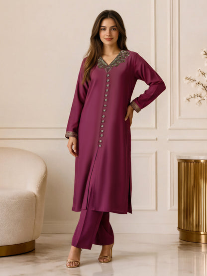 2 Piece Grip Winter Suit- Embroidered (Pret)