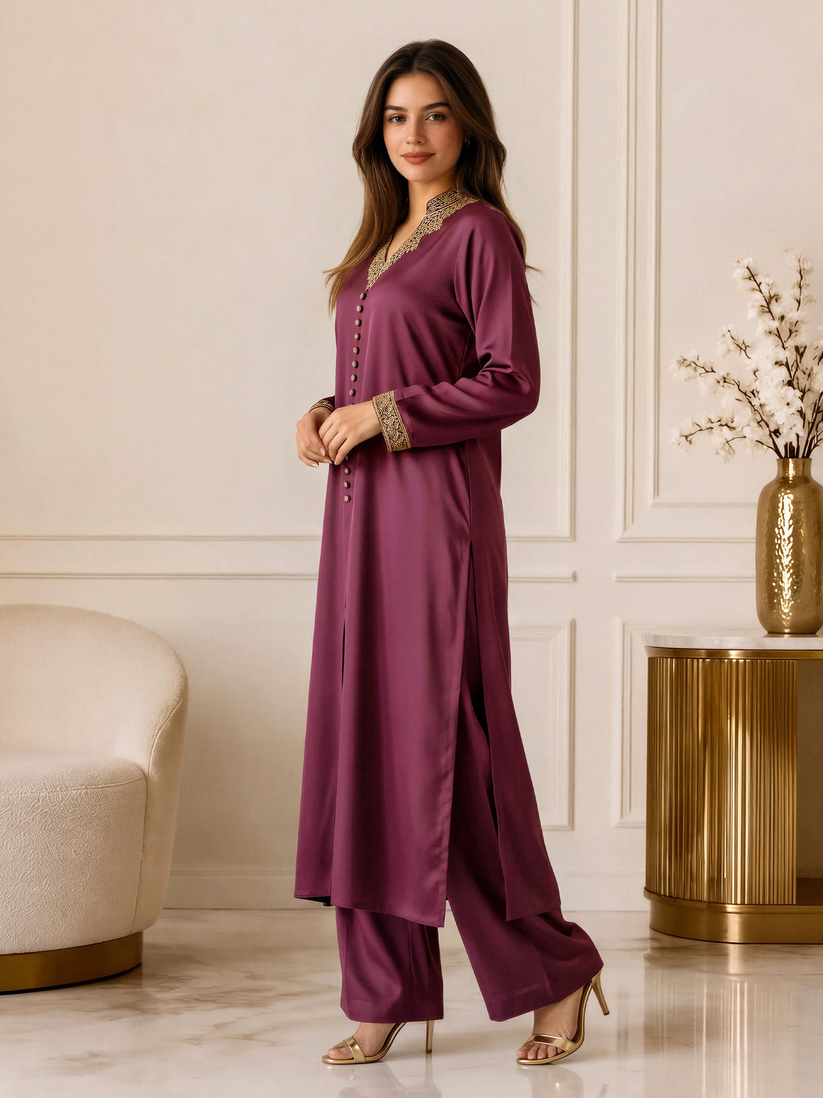 2 Piece Grip Winter Suit- Embroidered (Pret)