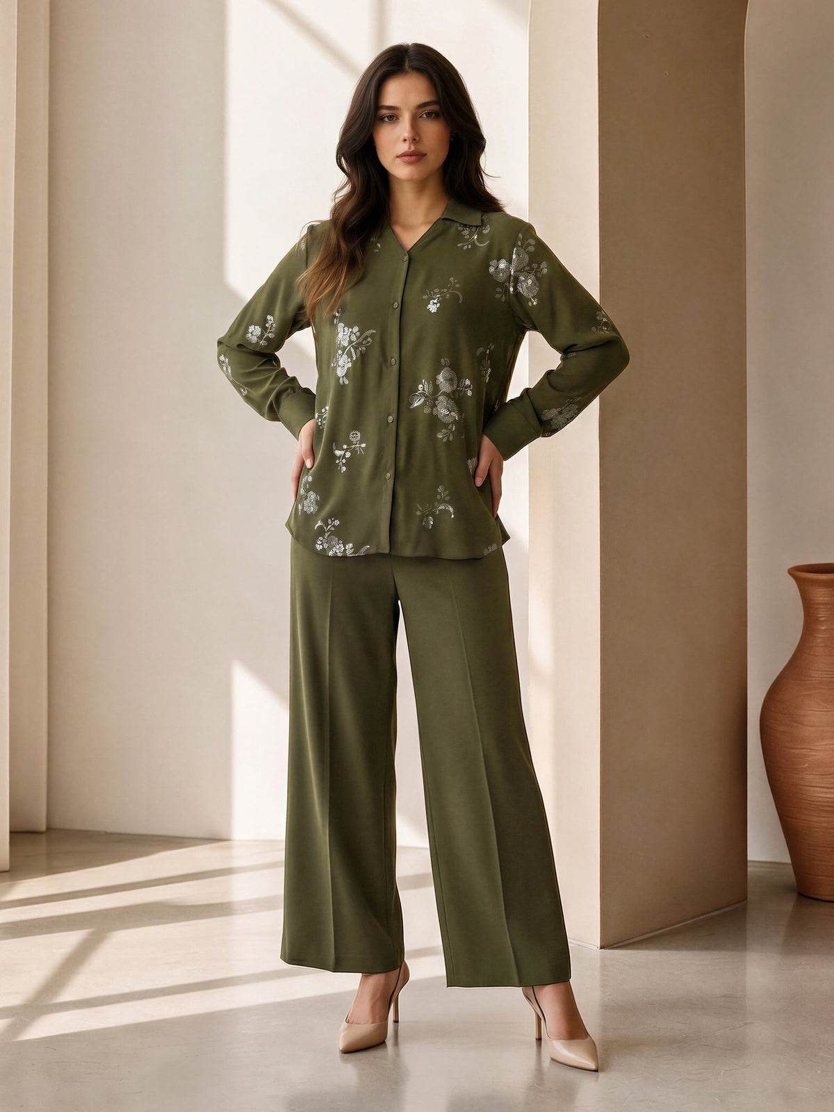 Embroidered Floral Co-ord