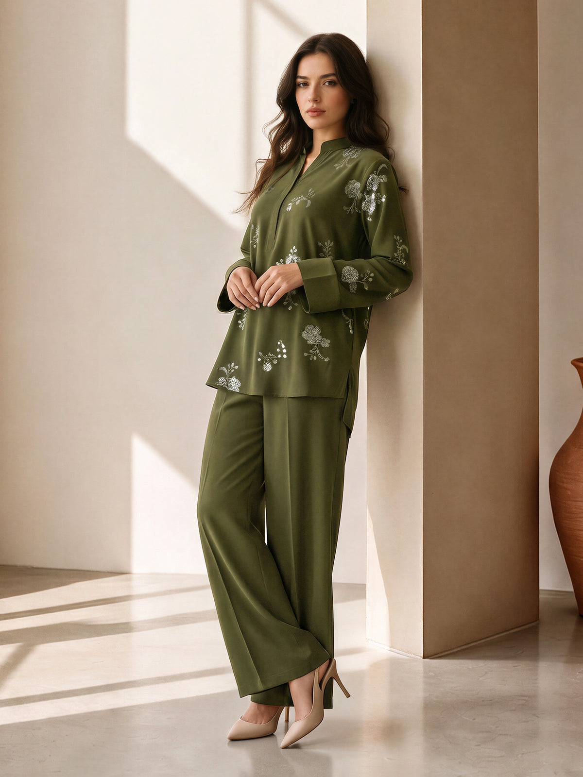 Embroidered Floral Co-ord