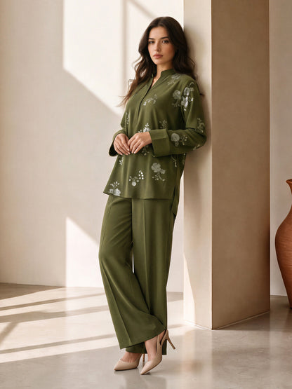 Embroidered Floral Co-ord