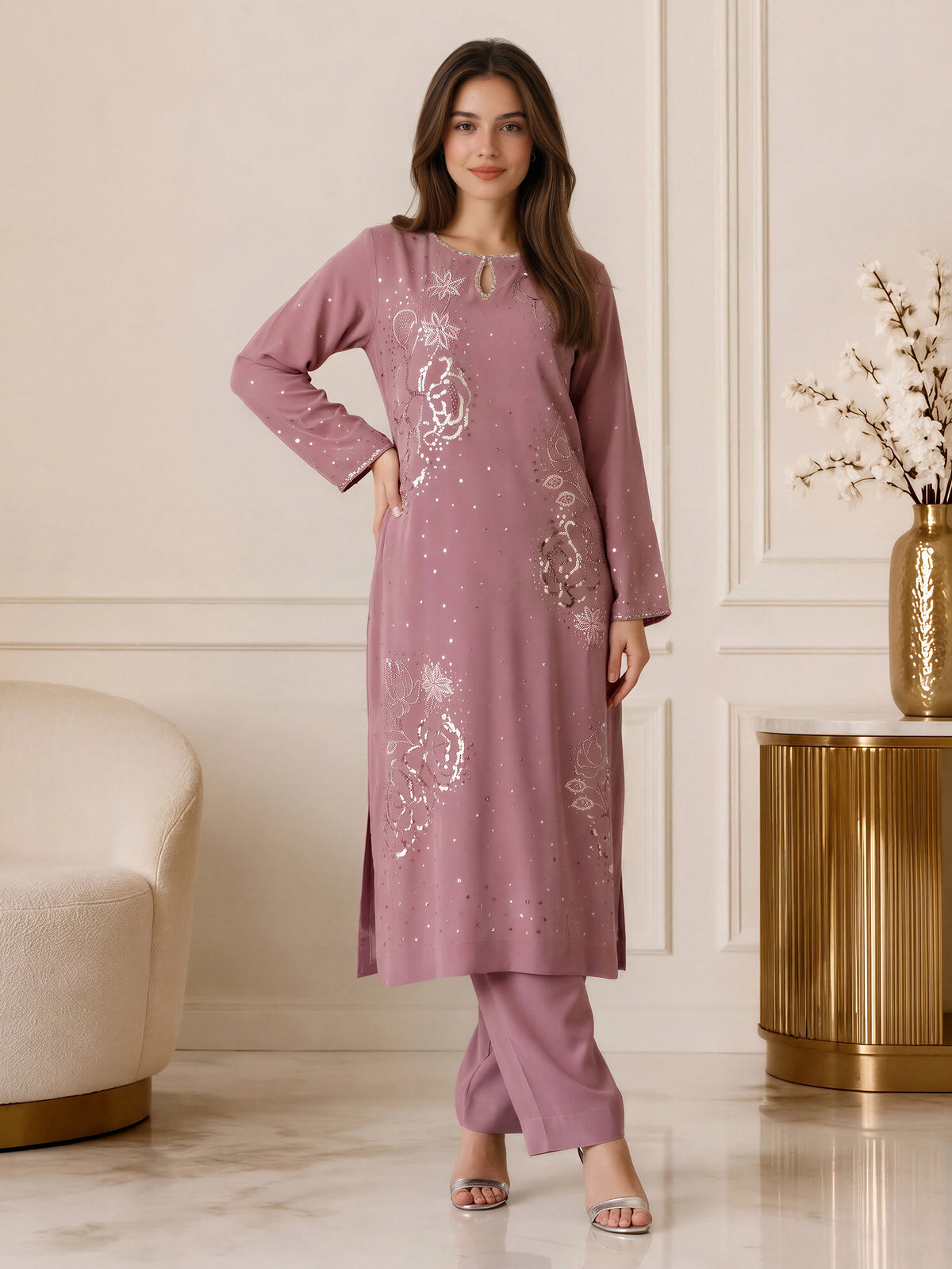 2 Piece Grip Winter Suit- Embroidered (Pret)