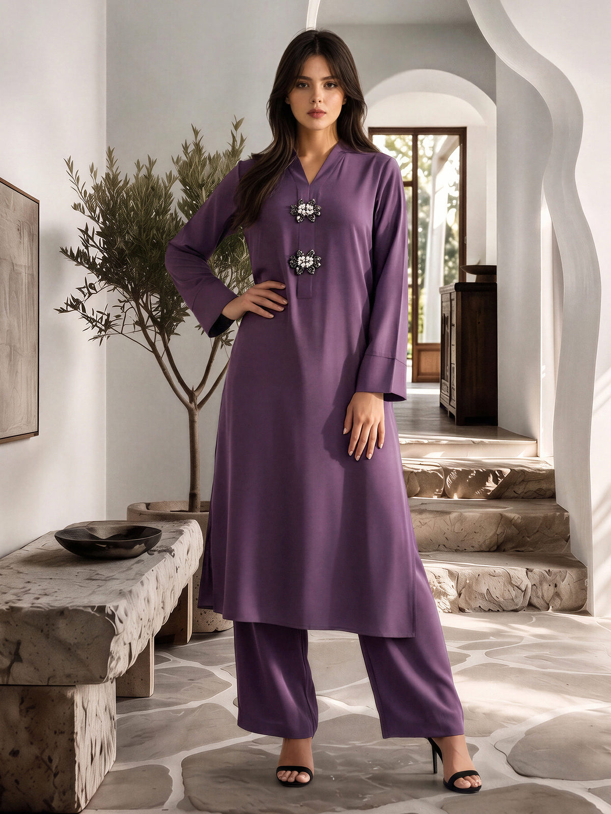 2 Piece Grip Suit- Embellished (Pret)