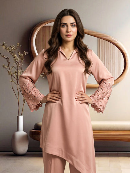 2 Piece Silk Premium Suit- Embroidered (Pret)