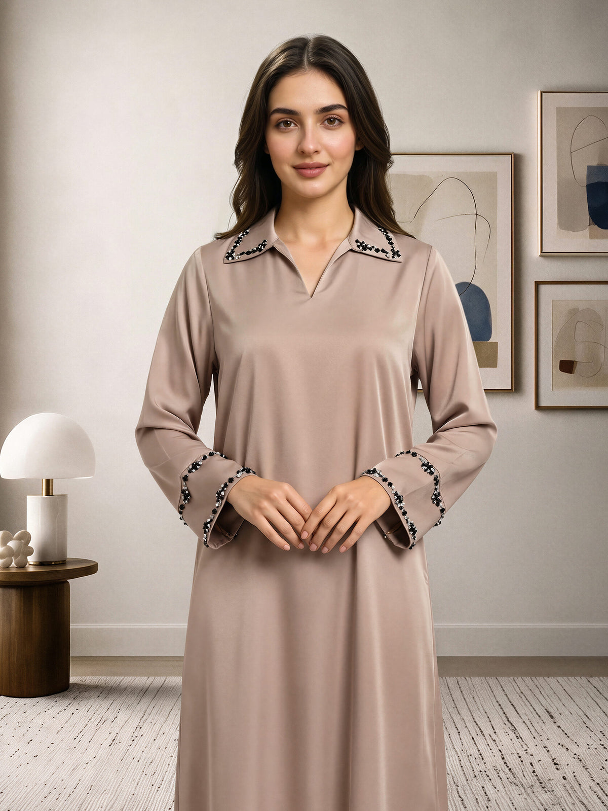 2 Piece Premium Silk Suit- Embellished (Pret)