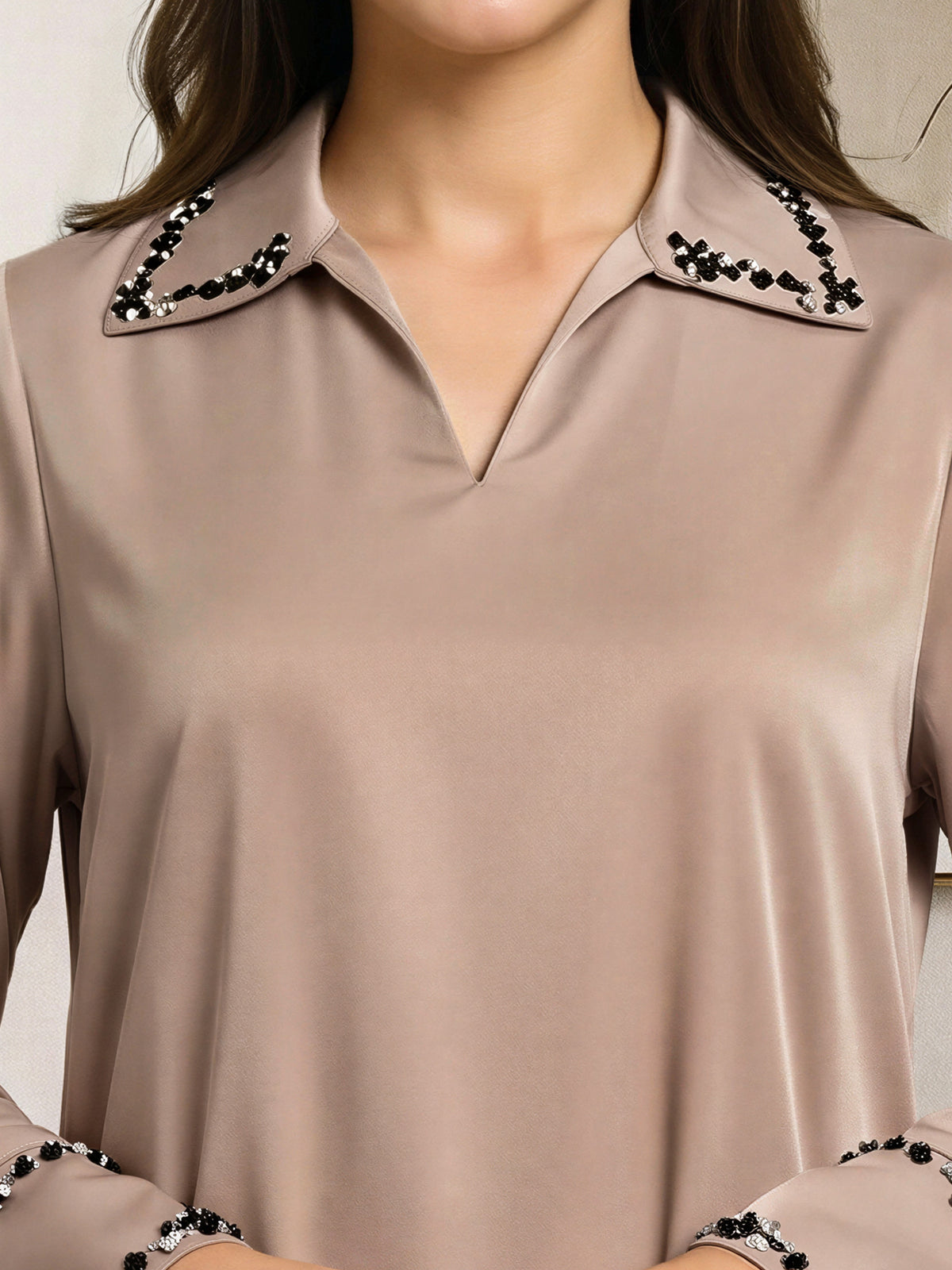 2 Piece Premium Silk Suit- Embellished (Pret)