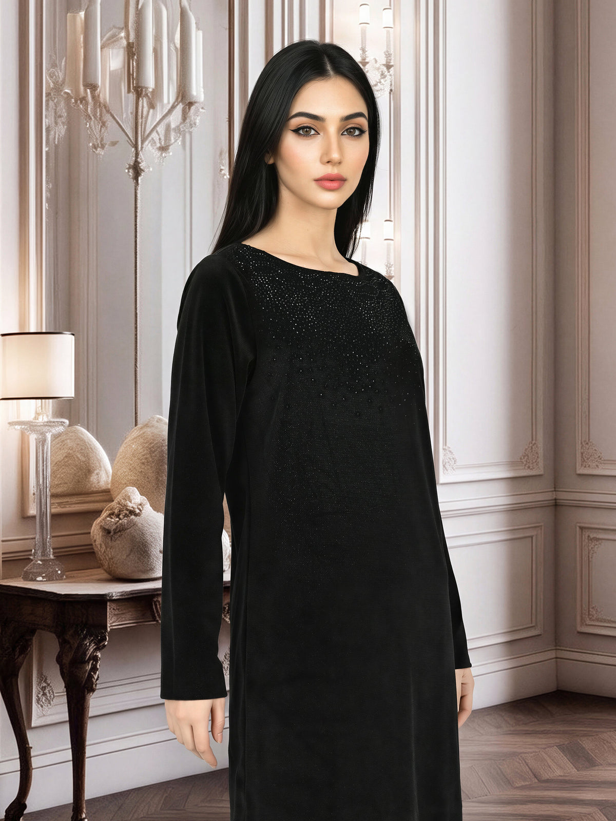 Velour Shimmer Co-ord- Embellished