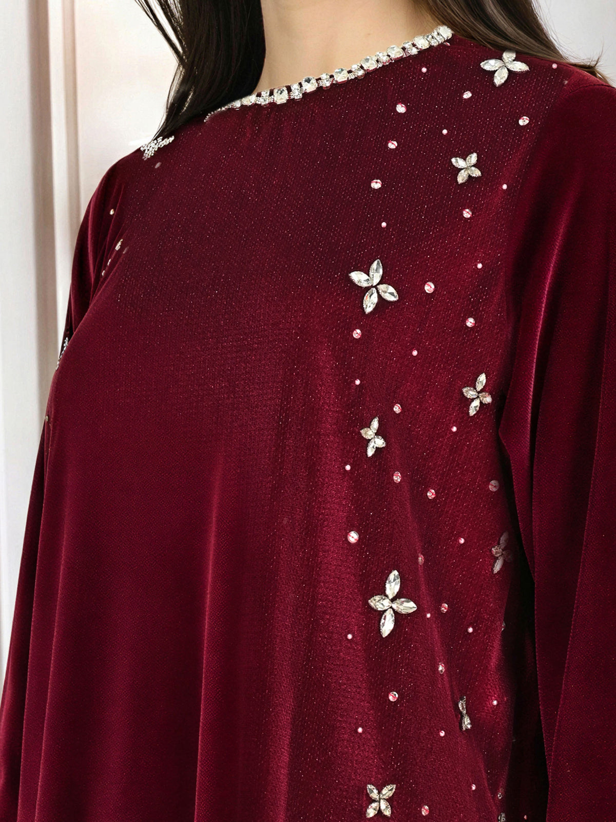 Velour Shimmer Co-ord- Embellished