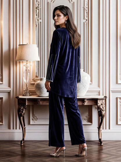 Velour Co-ord Set- Embellished