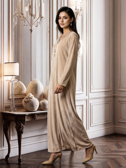 Velour Kaftan- Embellished