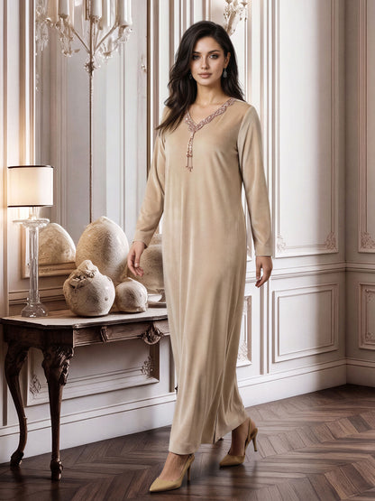 Velour Kaftan- Embellished