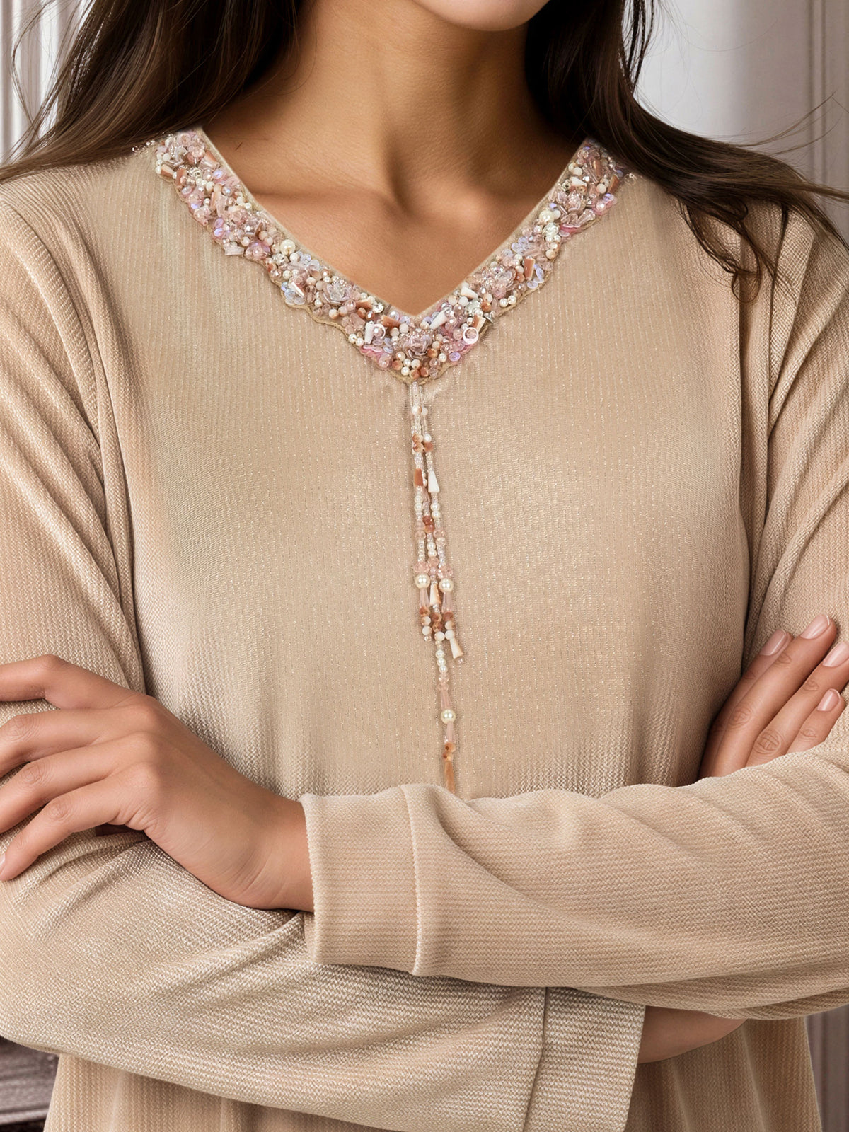 Velour Kaftan- Embellished